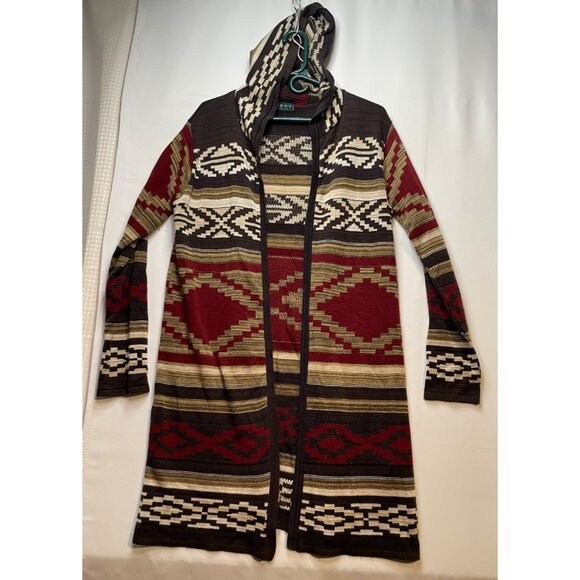 Ceny cardigan hooded sweater womens 2X aztec southwest made USA brown - Picture 1 of 10